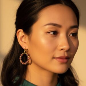 Lake Blue Hoop Earrings