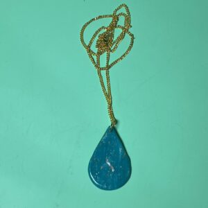 Teal Teardrop Pendant Necklaces