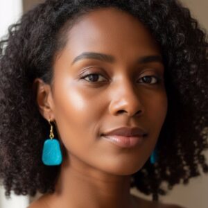 Teal Trapezoidal Earrings