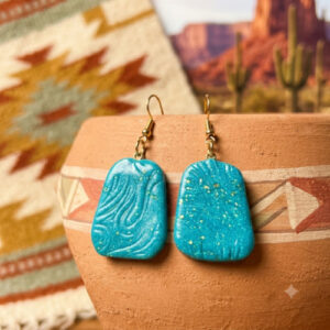 Teal Trapezoidal Earrings