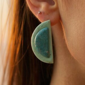 Turquoise Ice Crescent Earrings