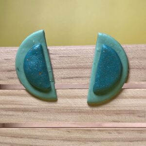 Turquoise Ice Crescent Earrings