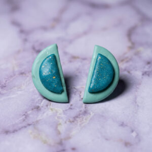 Turquoise Ice Crescent Earrings