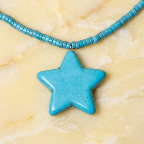Blue Turquoise Star Necklaces