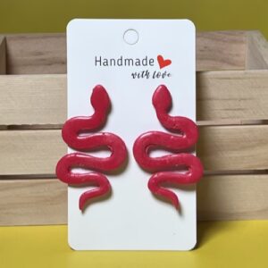 Red Slithering Snakes Earrings