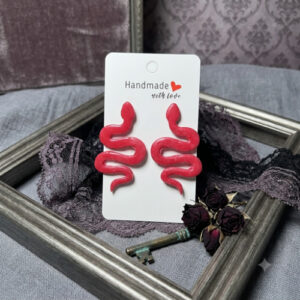 Red Slithering Snakes Earrings