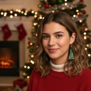 Abstract Christmas Tree Earrings