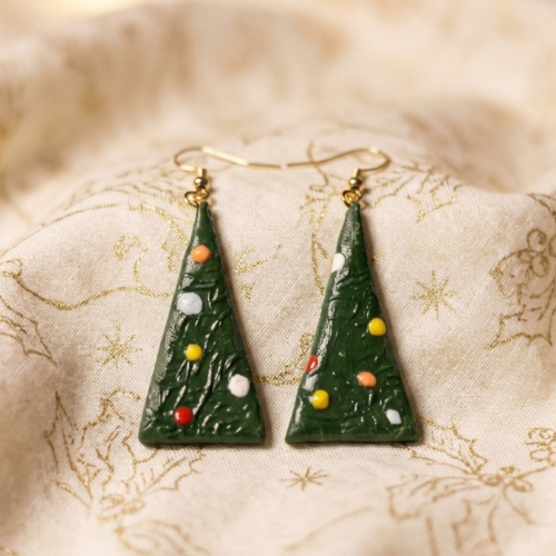Abstract Christmas Tree Earrings