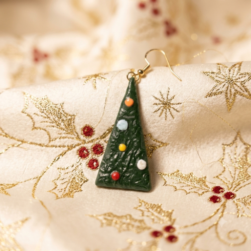 Abstract Christmas Tree Earrings