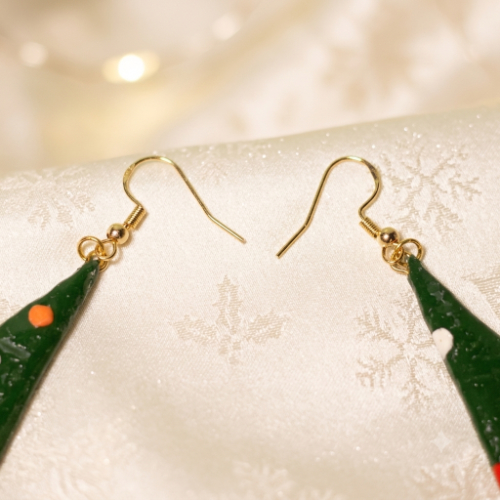 Abstract Christmas Tree Earrings