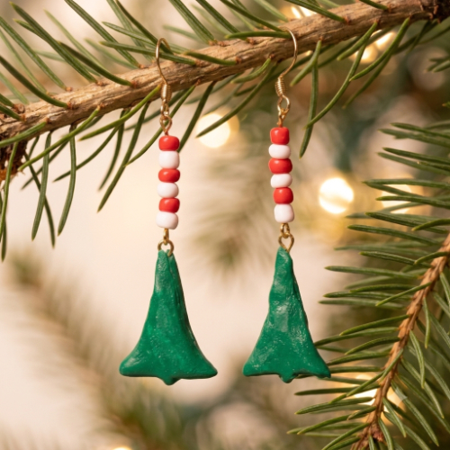 Christmas Tree Dangle Earrings