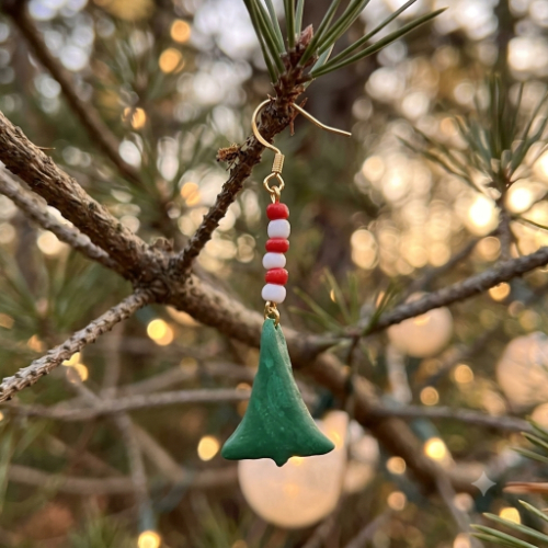 Christmas Tree Dangle Earrings