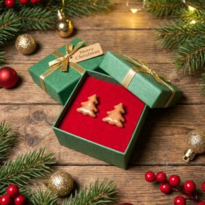 Golden Tree Stud Earrings