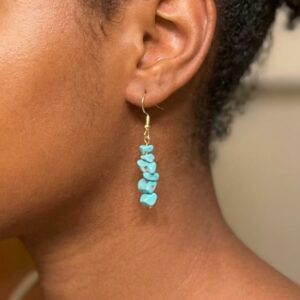 Turquoise Chip Dangle Earrings