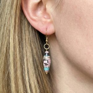 Slim Paper Bead Earrings