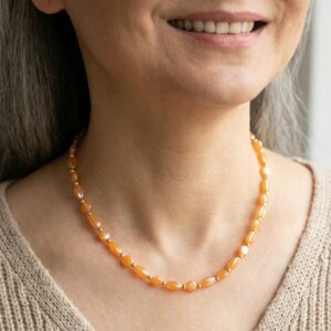 Orange Fantasy Beaded Necklaces