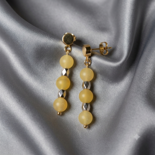 Honey Calcite Drop Earrings