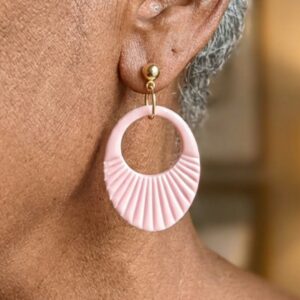 Pink Bohemian Clay Earrings