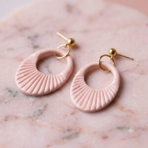 Pink Bohemian Clay Earrings