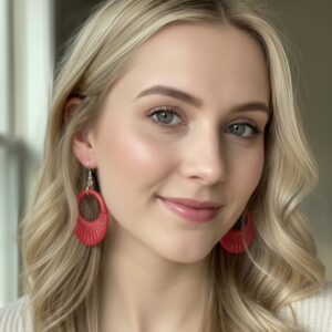 Red Bohemian Clay Earrings