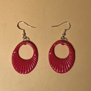 Red Bohemian Clay Earrings