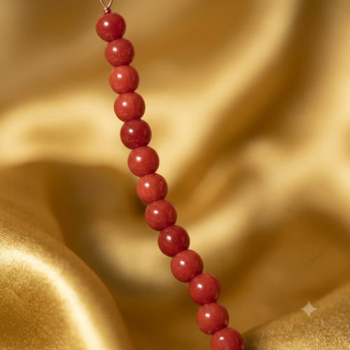 Peach Heart and Red Coral Necklaces