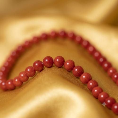 Peach Heart and Red Coral Necklaces