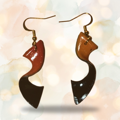 Orange Bohemian Twist Earrings