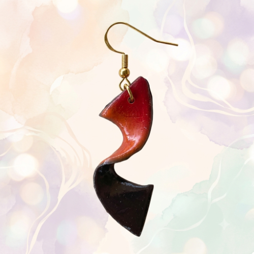 Orange Bohemian Twist Earrings
