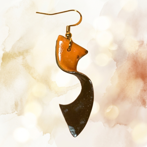 Orange Bohemian Twist Earrings