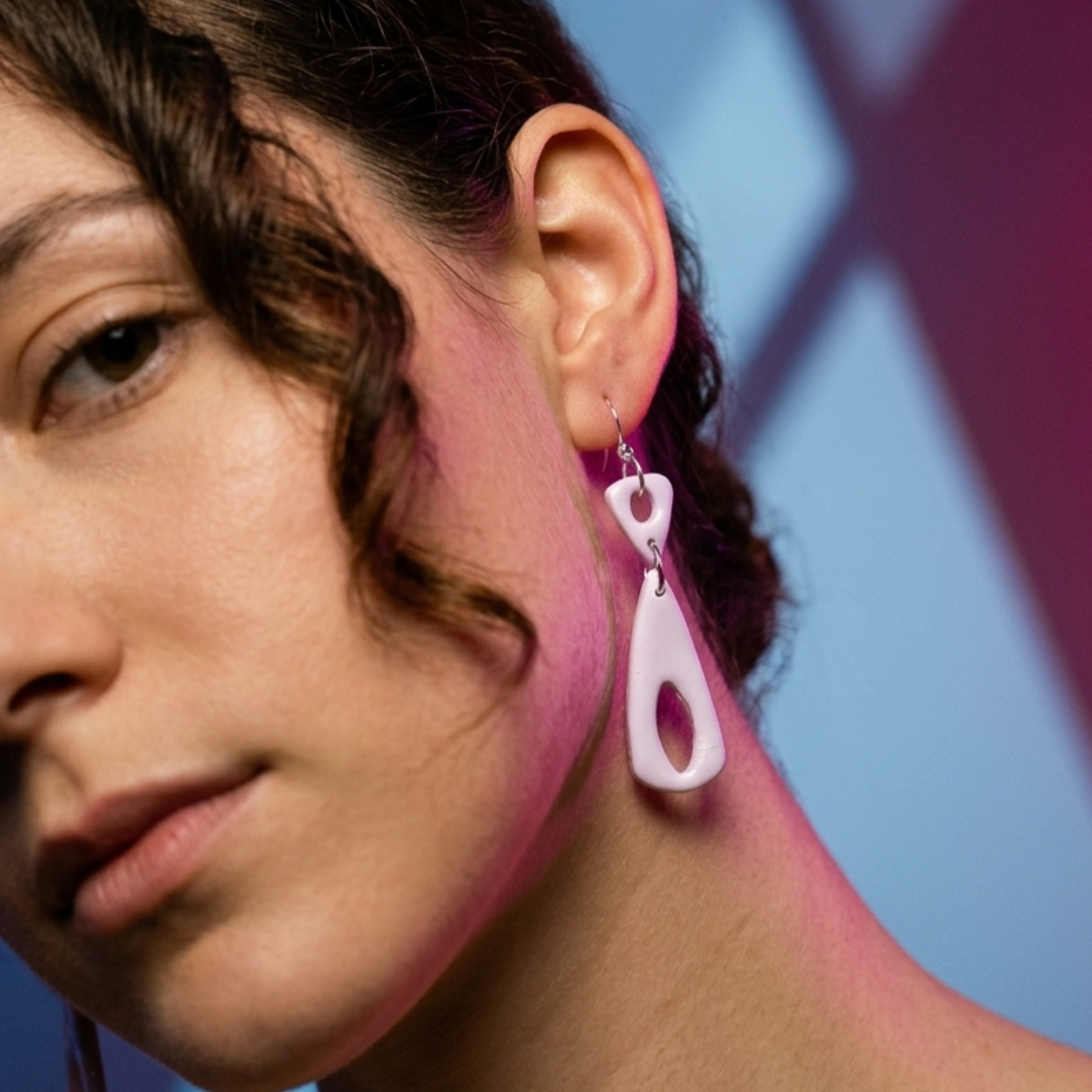 Pink Bohemian Geometric Earrings