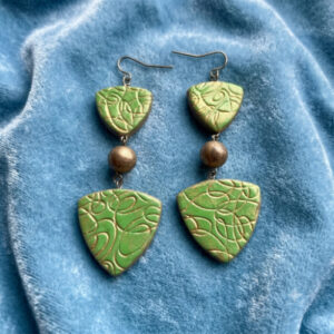 Green and Gold Fantasy Earrings