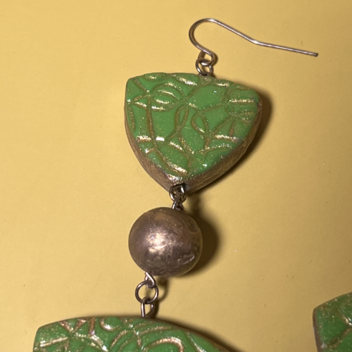 Green and Gold Fantasy Earrings