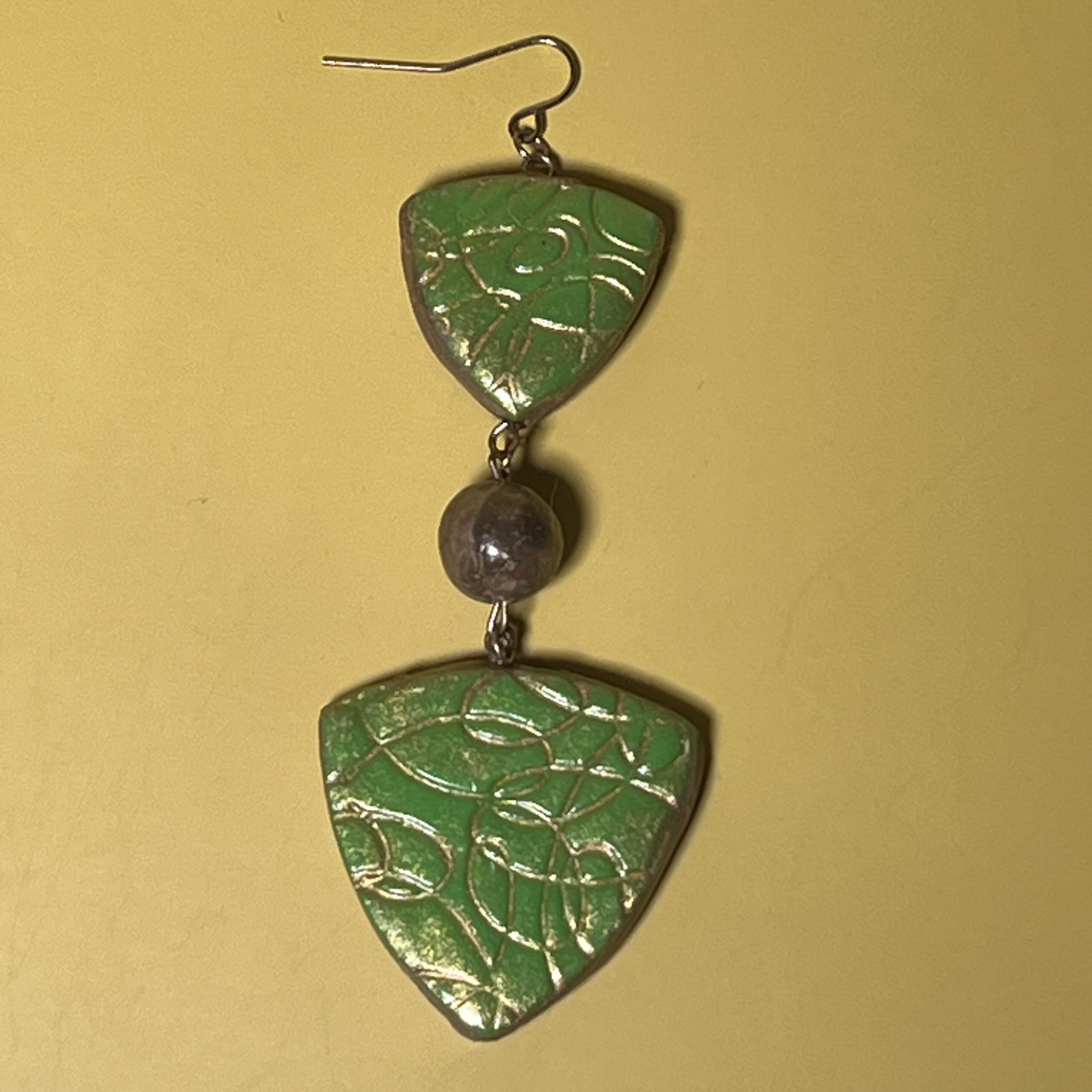Green and Gold Fantasy Earrings