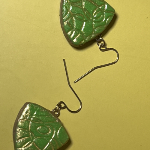 Green and Gold Fantasy Earrings