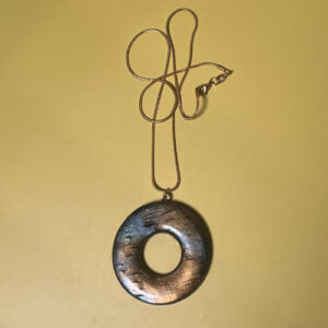 Large Faux Labradorite “Doughnut” Pendant
