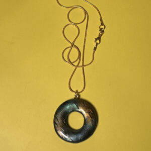 Small Faux Labradorite “Doughnut” Pendant