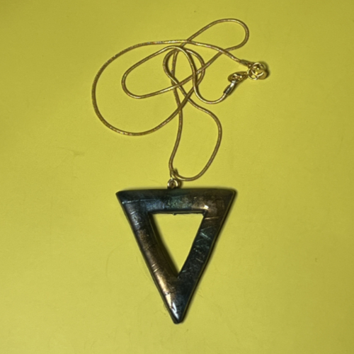 Triangular Faux Labradorite Pendant