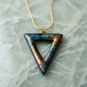 Triangular Faux Labradorite Pendant