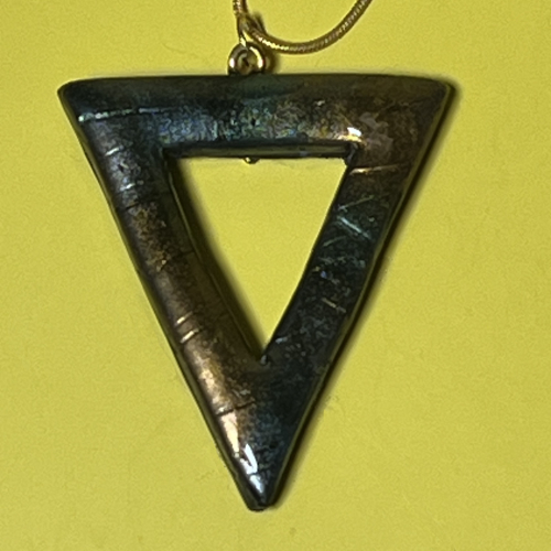 Triangular Faux Labradorite Pendant
