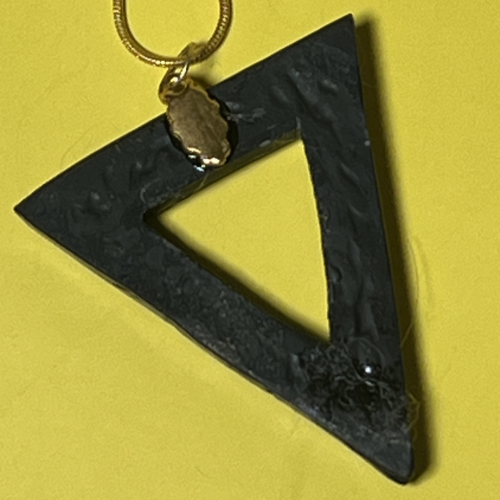 Triangular Faux Labradorite Pendant