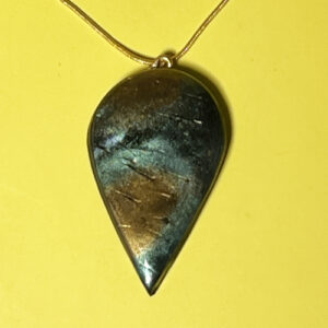 Inverted Teardrop Faux Labradorite Pendant