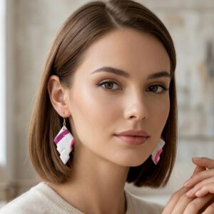 Geometric Diamond Drop Earrings