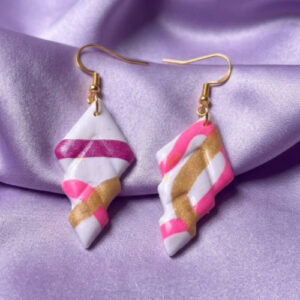 Geometric Diamond Drop Earrings