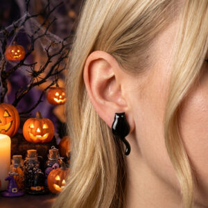 Halloween Black Cat Earrings