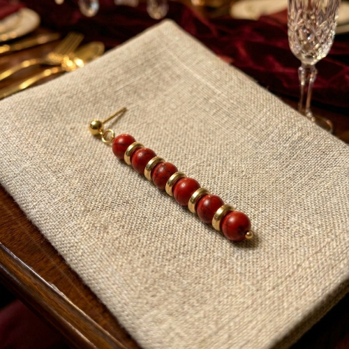 Natural Red Turquoise Earrings
