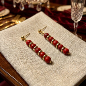 Elegant Red Turquoise Earrings